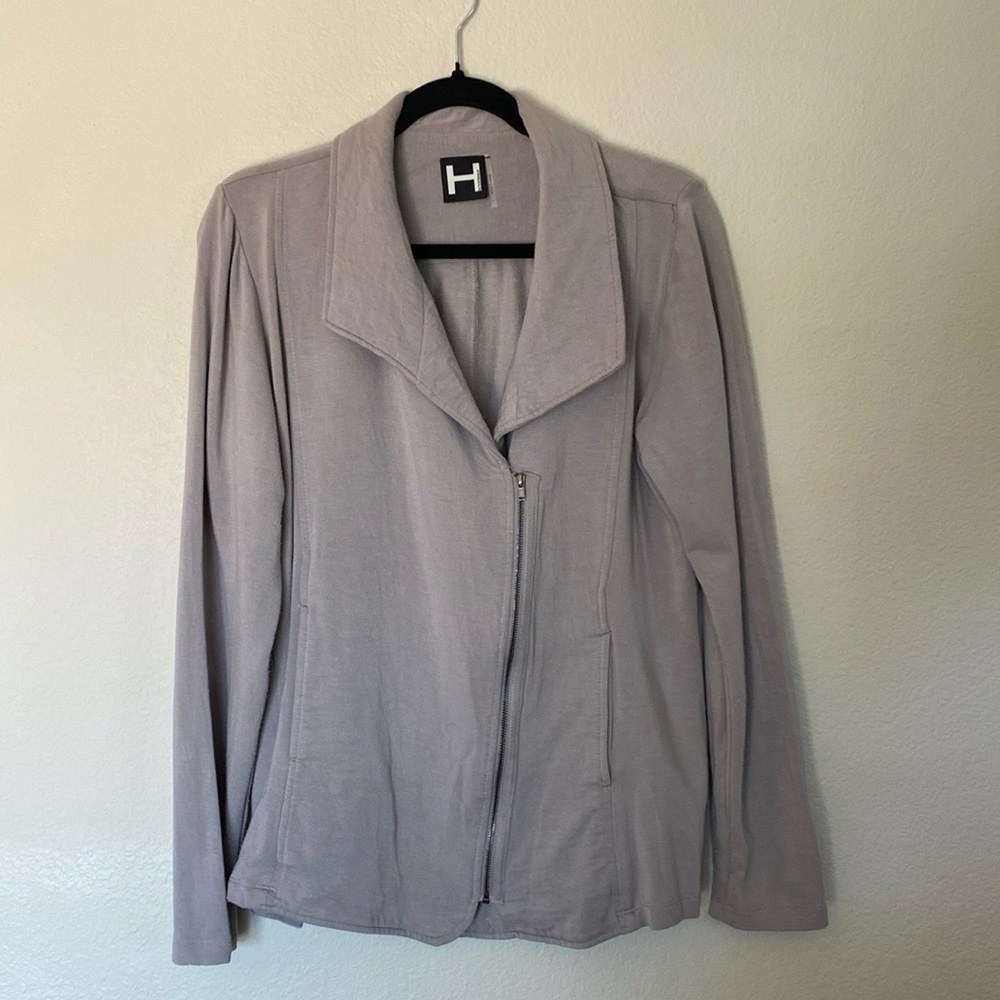 Bordeaux moto sweater khaki heathered large zipper